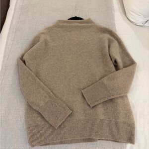 Vince Boiled Cashmere Funnel Neck Sweater Taupe Size S